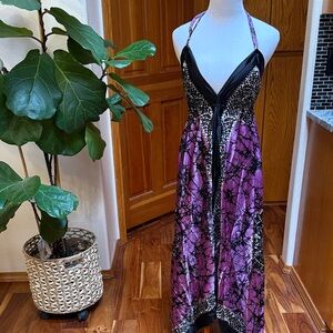 Advance Apparels Purple and Black Maxi Dress - new no tag